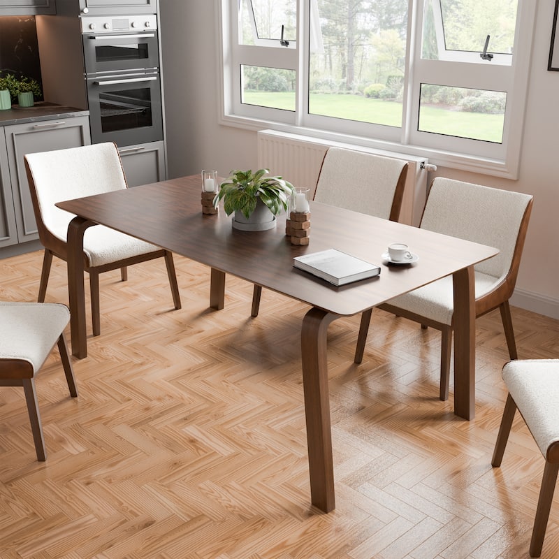 Furniture of America Beau I Mid-century Walnut 71-inch Wood Rectangle Dining Table