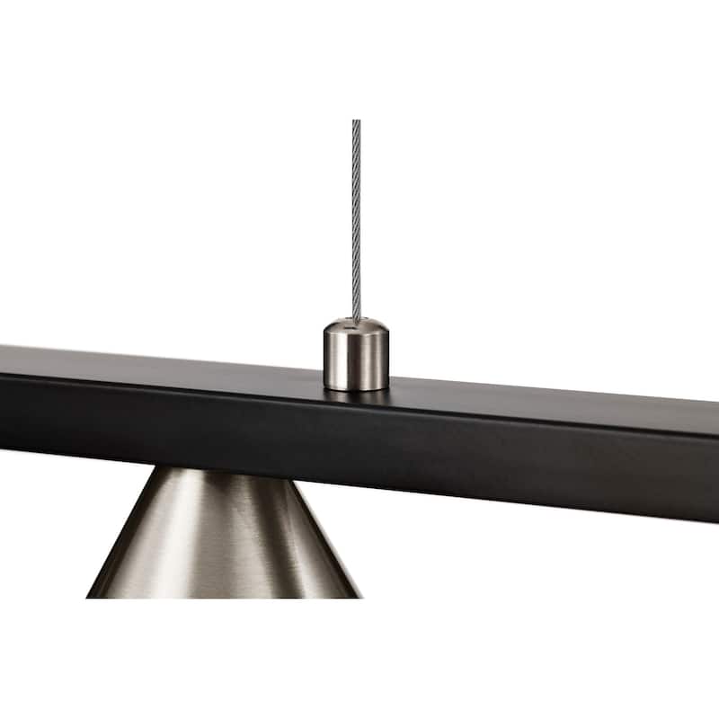 4-Light Matte Black and Brushed Nickel Kitchen Island Light with Acrylic Shades - Matte Black and Brushed Nickel