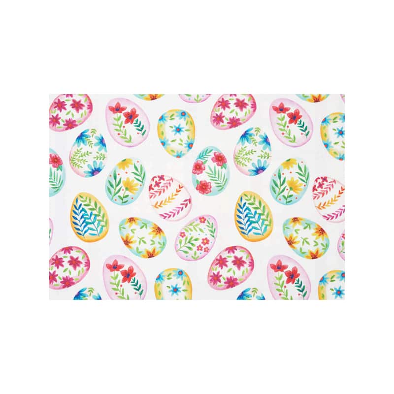 Colorful Easter Egg Charm & Plaid Spring Placemats Set of 6 Springtime, 14" x 20" - Multicolored
