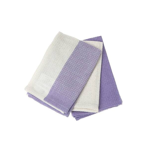 3 Pack Dual Waffle Dish Cloth Set (Lavender) Set of 2 Bed Bath