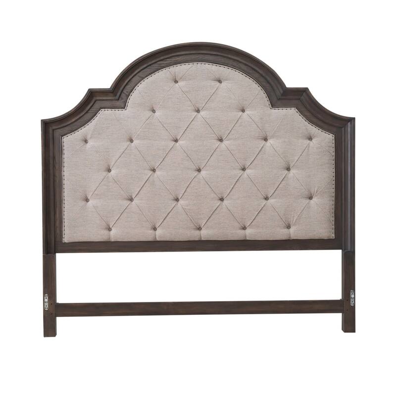 Paradise Valley Saddle Brown Upholstered Arched Panel Headboard