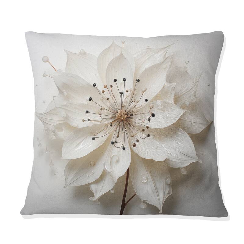 Designart "Blossoming Beauty In Minimalism Beauty I" Minimalism Printed Throw Pillow