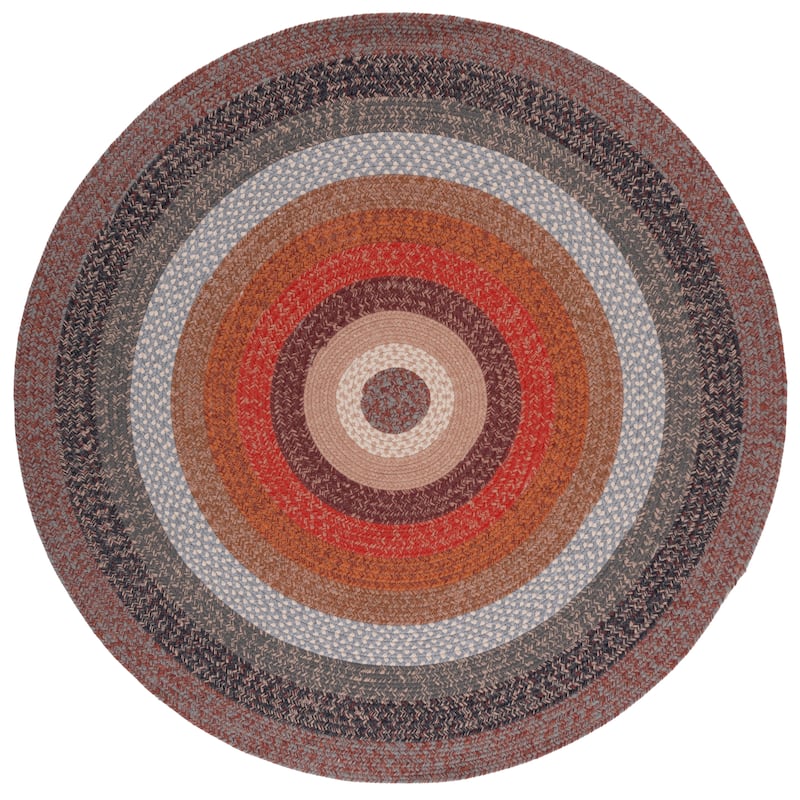 SAFAVIEH Handmade Braided Gula Machine Washable Country Rug - Brown/Rust - 5' Round - Round