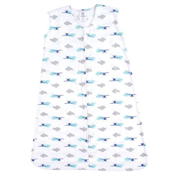 slide 1 of 1, Luvable Friends Baby Boy Sleeveless Jersey Cotton Sleeping Bag, Sack, Blanket, Airplane Cloud Jersey 12-18 Months - Airplane Cloud Jersey