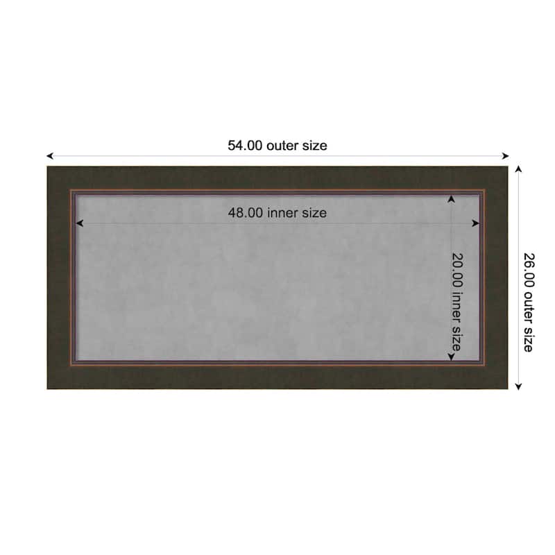 Amanti Art Milano Bronze Framed Magnetic Board - Board Size 48x20