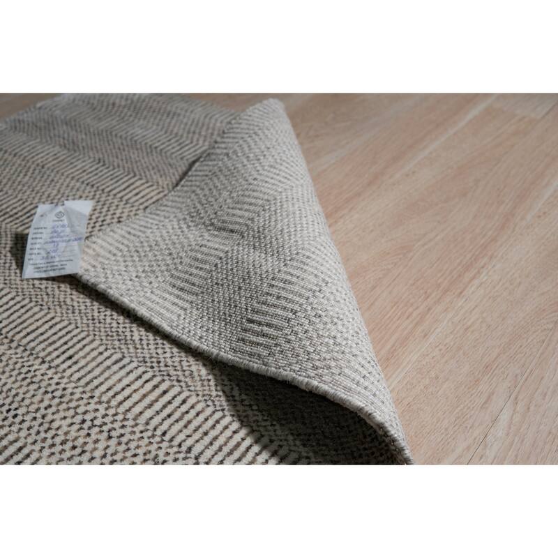 Beige/Brown Hand Knotted Wool Modern Modern Grass Rug, 3' x 5', soft stylish floor rug - L