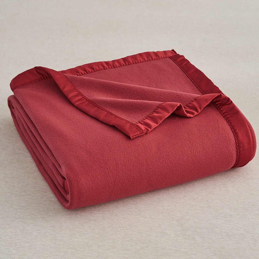 Satin Fleece Blanket Satin Binding Edges Queen Burgundy Bed Bath Beyond 35301122
