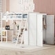 preview thumbnail 1 of 7, White Twin Solid Pine Loft Bed with Desk, Shelves, Wardrobe, Guardrails White