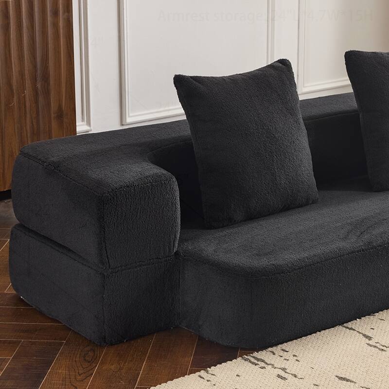 Versatile Transformable Sofa with Ottoman Stools for Compact Spaces
