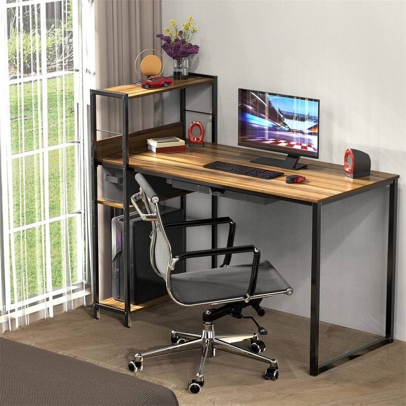 Mission Desk with Side Shelf