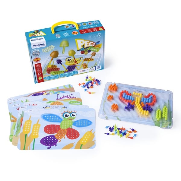 slide 2 of 3, Pegs 3/8", 6 Pattern Cards, 180 Pegs