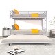 preview thumbnail 67 of 71, Twin over Twin Elegance Clean-Lined Bunk Bed, Heavy Duty Metal Structure Bunk Bed Frame Steel Slat Support(No Box Spring Needed)