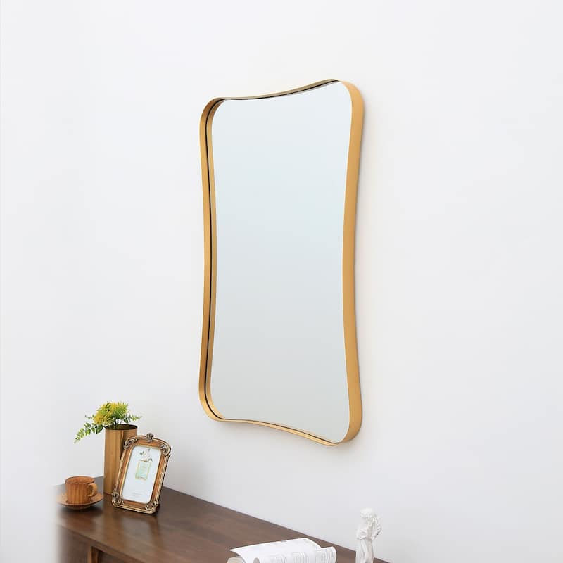 Metal Decorative Asymmetrical Wall Mirror - 24X38 inches