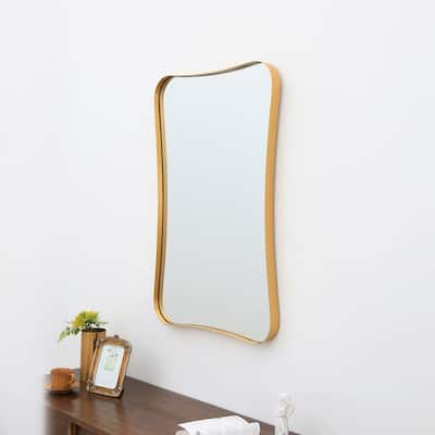 Metal Decorative Asymmetrical Wall Mirror - 24X38 inches