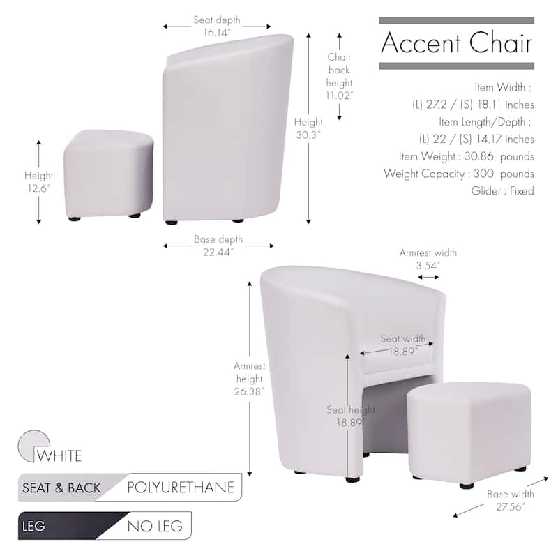 Carson Carrington Junkboda Accent Club Chair with Foot Stool