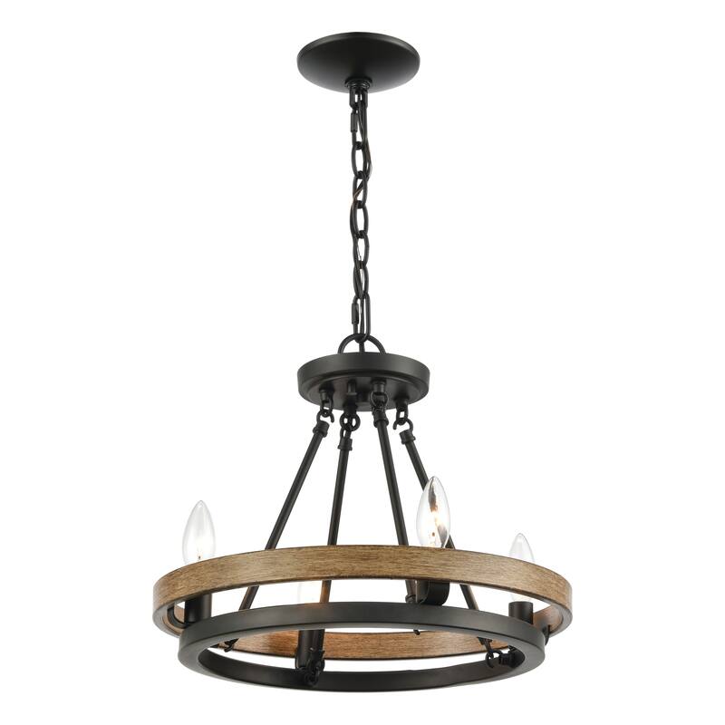 Elk Home Ramsey Matte Black Metal 4 Light Chandelier