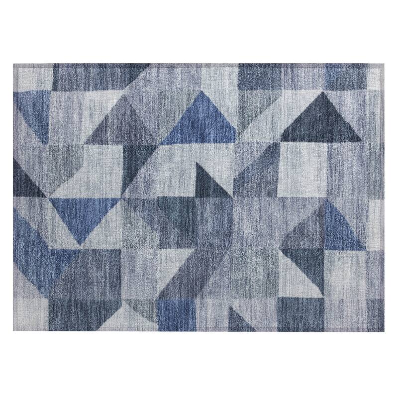 Machine Washable Indoor/ Outdoor Geo Rubi Chantille Rug