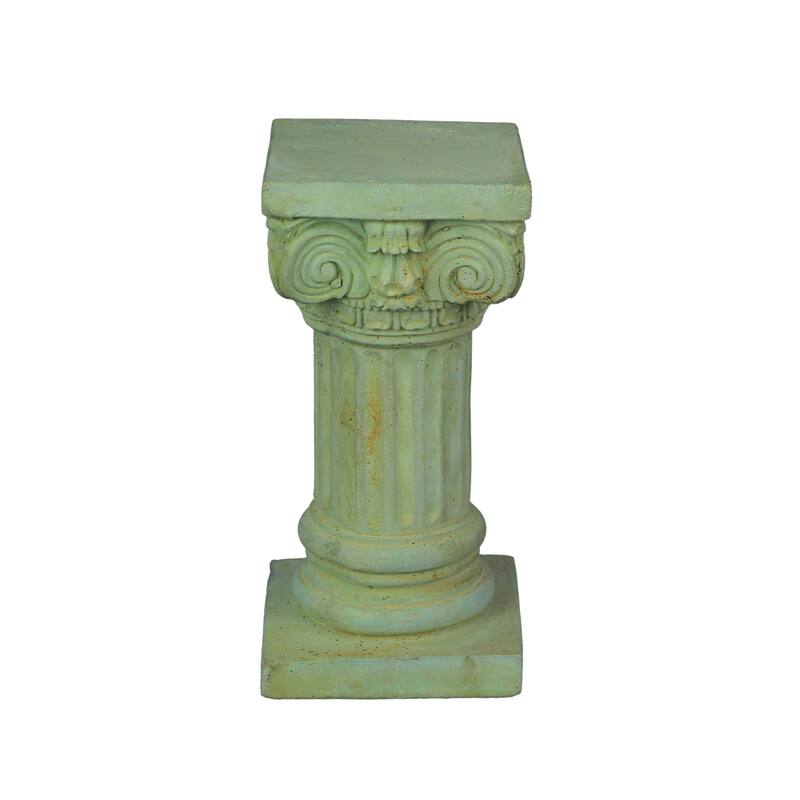 Green Finish Concrete Roman Ionic Column Pillar Pedestal 8.25 Inch - 8.25 X 4 X 4 inches