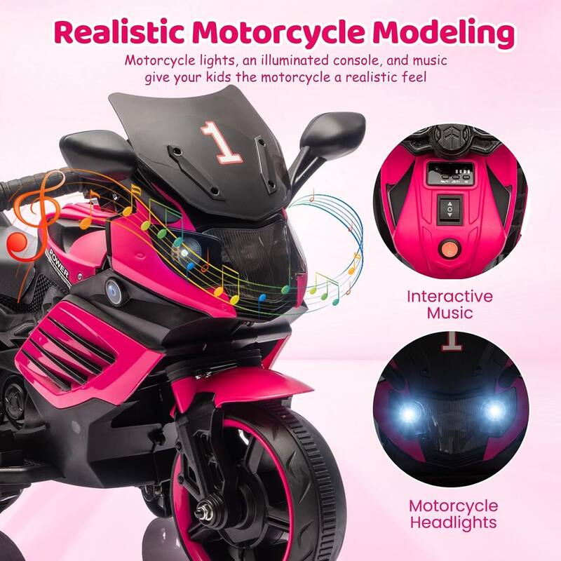Kids 6V Ride On Motorcycle, Ride On Toys for Kids Best Gift