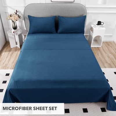 Deconovo 4-Piece Ultra-Soft Bed Sheet Set, 1800 Thread Count, Deep Pockets