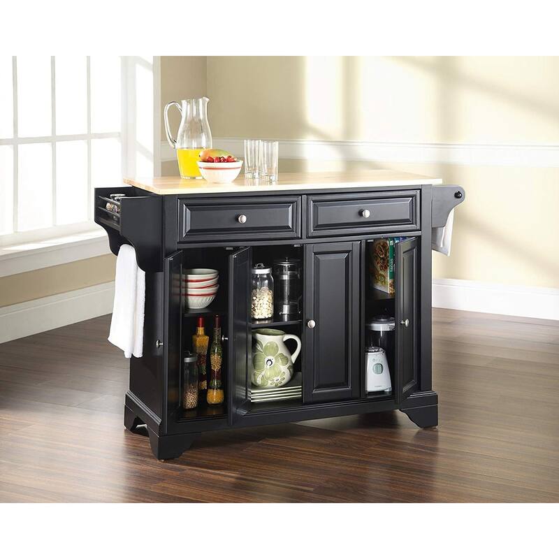 Full Size Kitchen Island Cart with Granite Top & Storage - Portable Kitchen Furniture