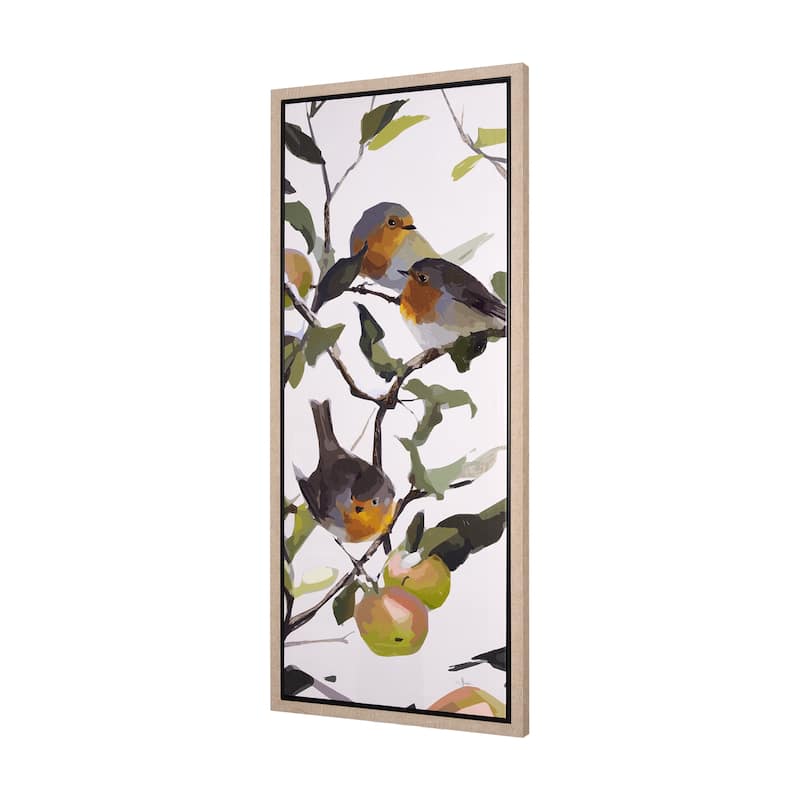 Birds & Apples I Framed Canvas Art Print