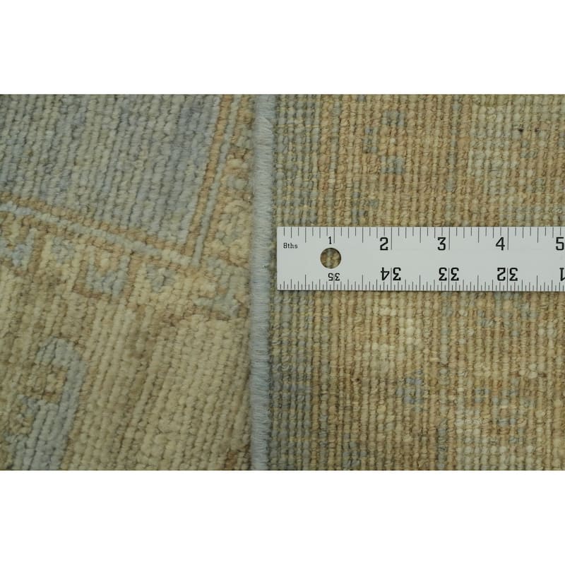Vegetable Dye Wool Oushak Turkish Area Rug, Medallion Geometric Carpet - 9' 9'' X 8' 2''