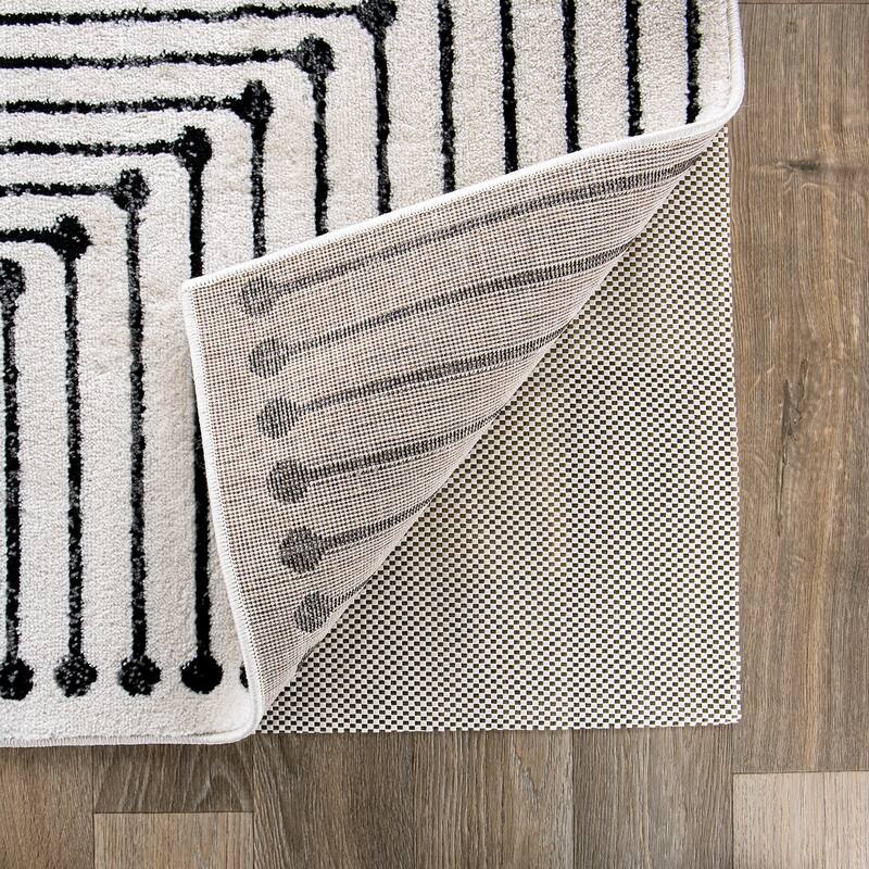 Cushioned Non Slip Rug Pad for Hard Surfaces - Beige - 2'X8'