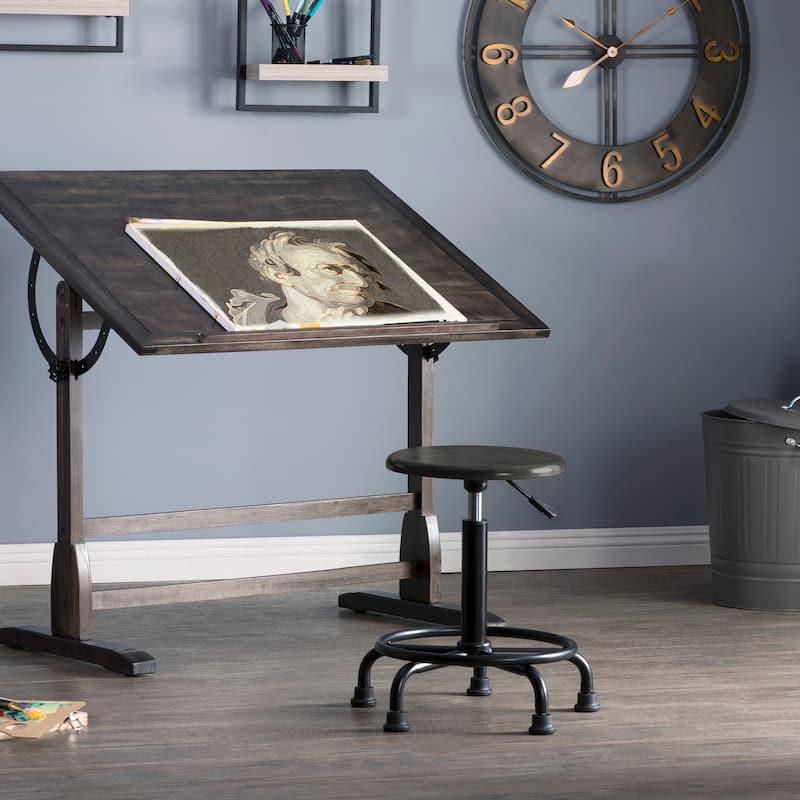 Studio Designs Retro Wood Seat and Height Adjustment Stool