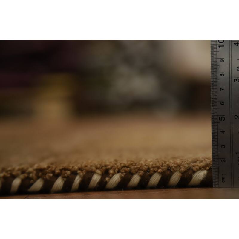 Hand Knotted Oriental 100% Wool Carpet Modern Modern Brown Gabbeh Area Rug - 3' 2'' X 2' 1''