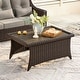 preview thumbnail 71 of 105, Murphy Outdoor Wicker Patio Outdoor Sofa Swivel Chair Coffee Table 1 Coffee Table - Chestnut Wicker
