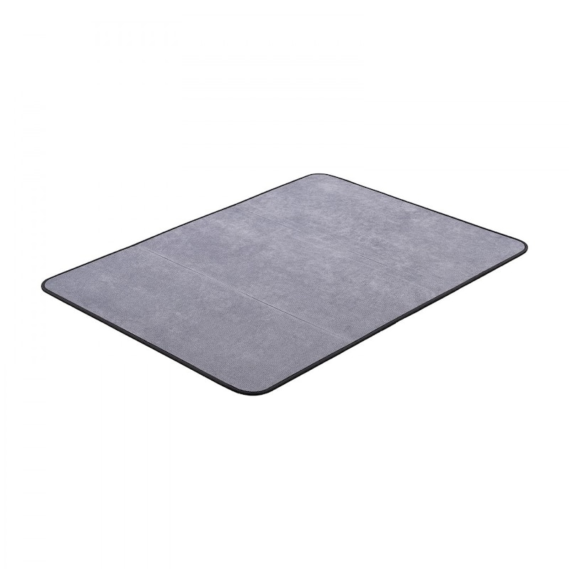 Grey Corduroy Gaming Chair Mat 36x48 in Non-Slip Floor Protector