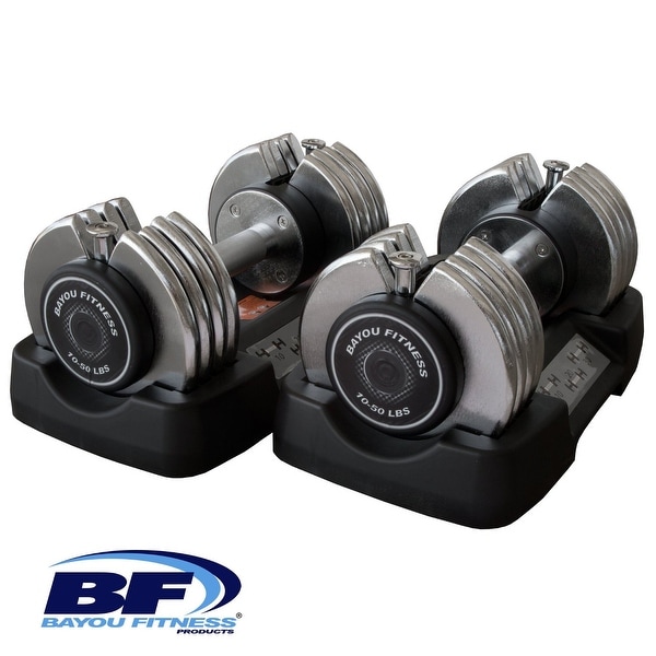 Bayou Fitness 2 Two 50lb Adjustable Weight Dumbbells BF 0250