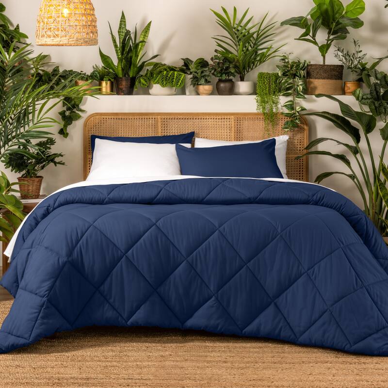 Ivy Union Microfiber Comforter Set - King - Dark Blue - Diamond
