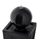 preview thumbnail 10 of 10, Ball on Stand Fountain with LED Lights