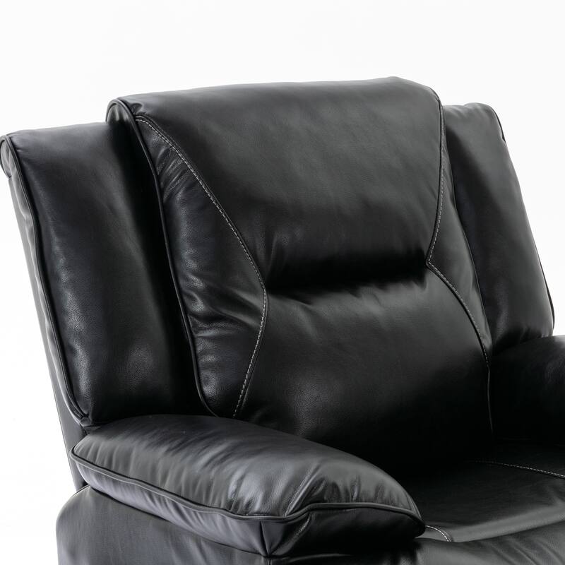 3 Seater Home Theater Recliner Manual Recliner Chair with a LED Light Strip Two Built-in Cup Holders