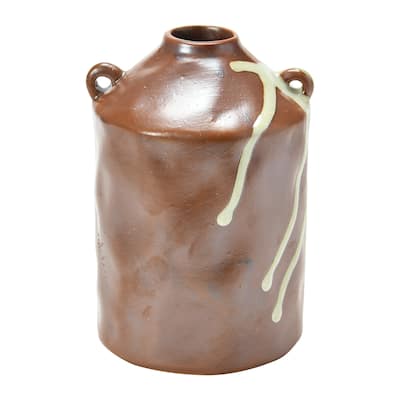 Stoneware Vase w Reactive Glaze