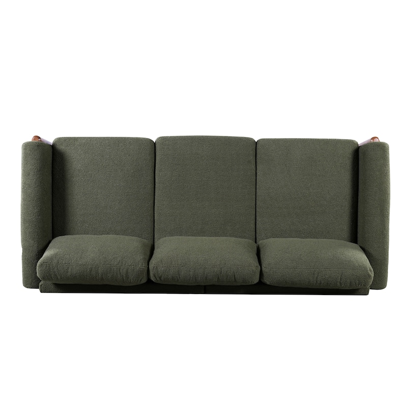 Christopher Knight Home - Adley Modern Upholstered 3-Seater Sofa with Curved Armrests and Solid Wood Legs