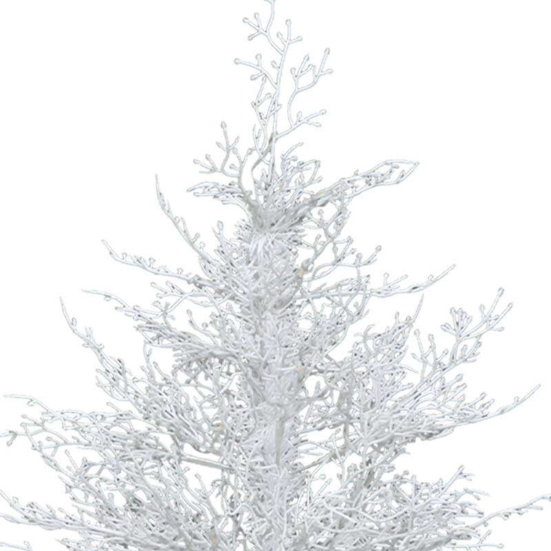 6 /7.5 FT Prelit White Artificial Birch Christmas Tree with Remote