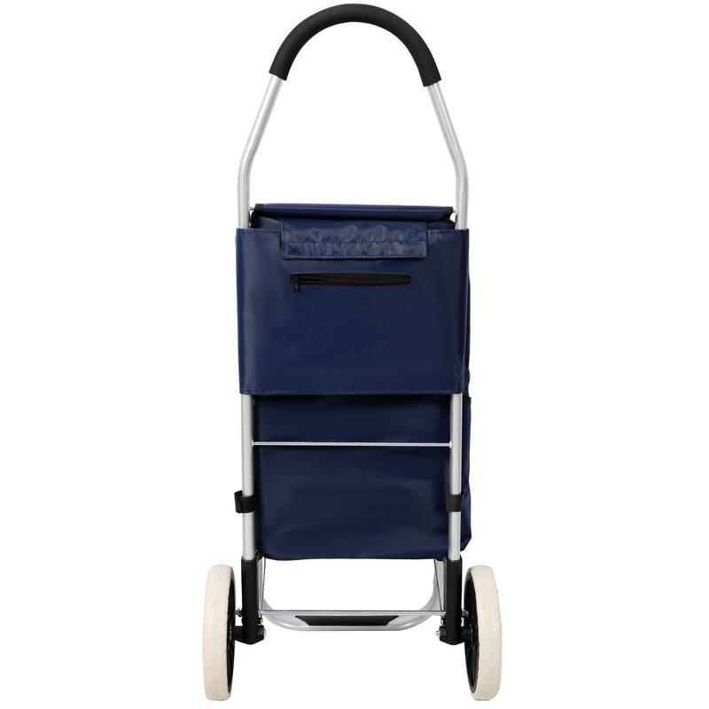 Shopping Trolley with Wheels, Trolley Black Foldable Shopping Cart, Removable Shopping Oxford Waterproof Bag