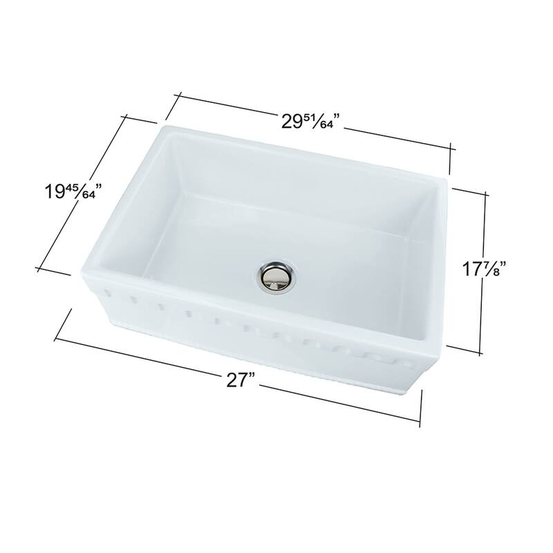 Transolid K-FUSE302010 Covington 30" Farmhouse Single Basin Fireclay