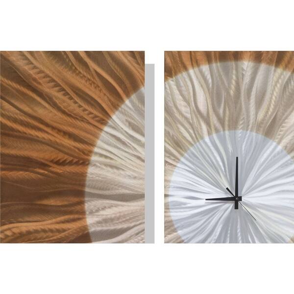 Shop Statements2000 Metal Wall Clock Art Panels Abstract Copper