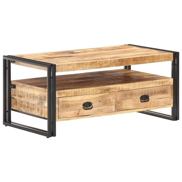 slide 2 of 9, vidaXL Coffee Table 39.4"x21.7"x17.7" Rough Mango Wood