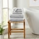 preview thumbnail 136 of 193, Linery & Co. Cotton Diamond Waffle Texture Bath Towels. 6 Piece Set - Light Gray