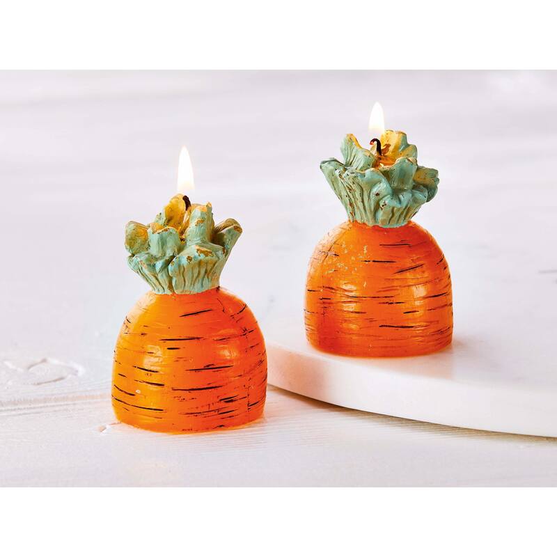 Carrot Candle Sculpted Novelty Candle for Spring and Summer - Orange Paraffin Wax with 2 Hours Burn Time