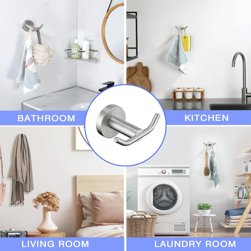 Wall Mounted 2 in 1 Towel Hook Robe Hook(set of 2)