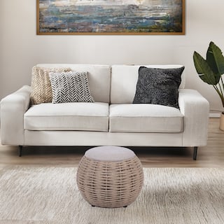 Modern Designs Boho-Inspired Woven Ottoman with Hidden Storage