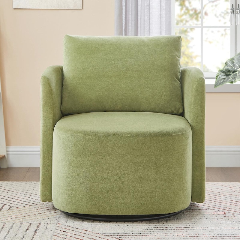 Curved Design Swivel Barrel Arm Chair