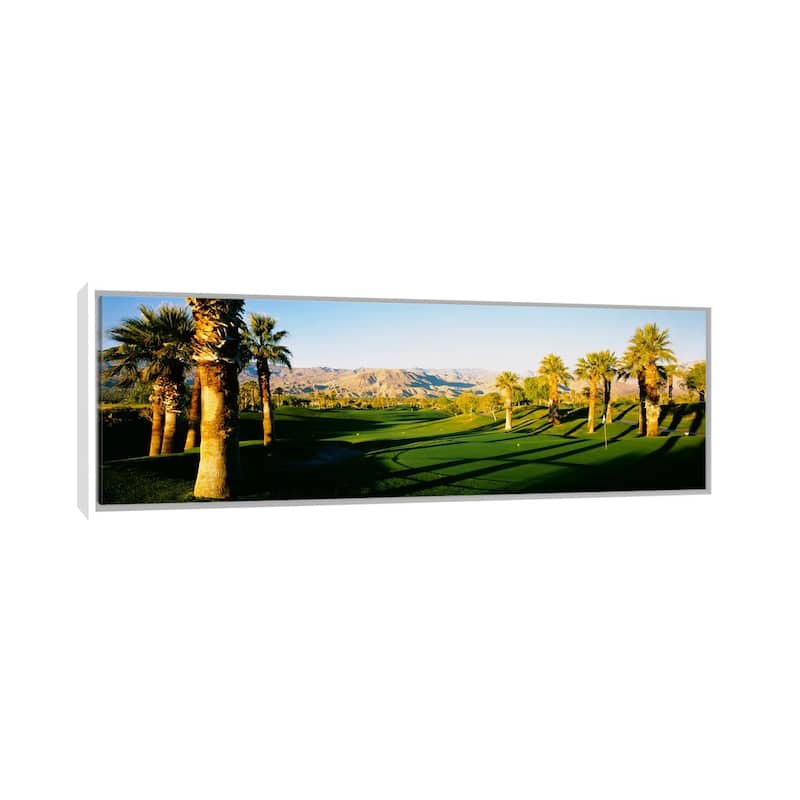 iCanvas "Palm Course, Desert Springs Golf Club, JW Marriott Desert Springs Resort & Spa" by Panoramic Images Framed Canvas Print - 16x48 - White