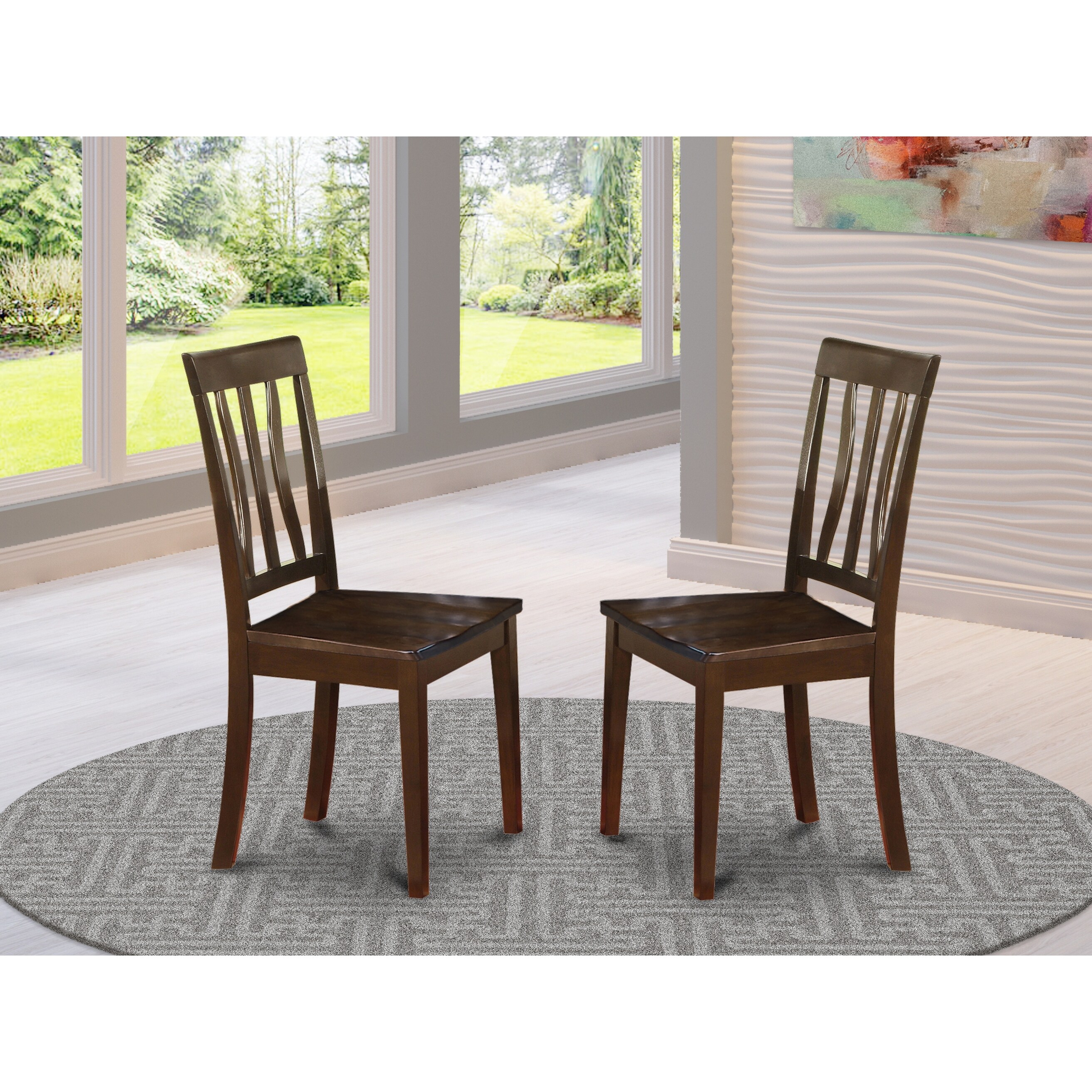 Shop Cappuccino Antique Dining Room Chair For Kitchen In Cappuccino Finish Set Of 2 Overstock 10201101 Wood Wood